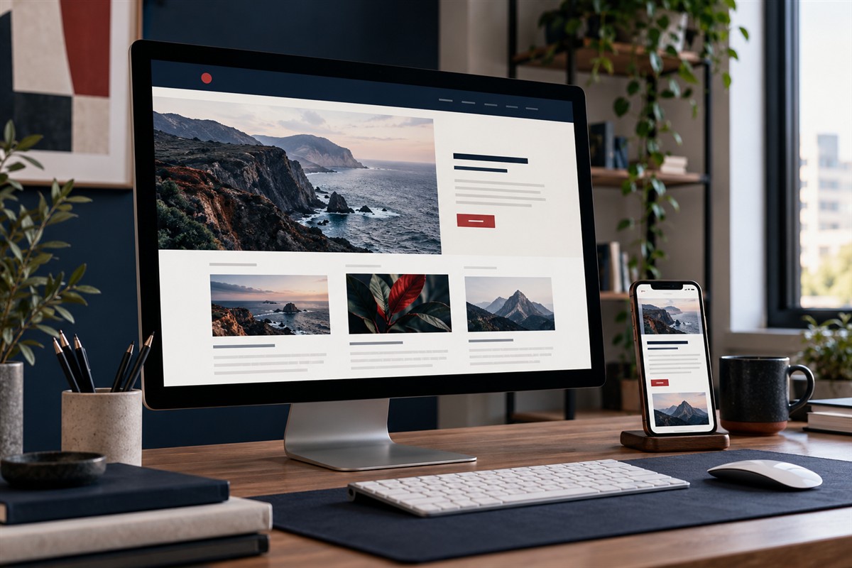 Website hierarchy and mobile article preview in a development workspace