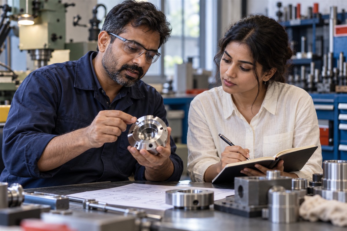 Subject expert explaining a technical product to a content researcher