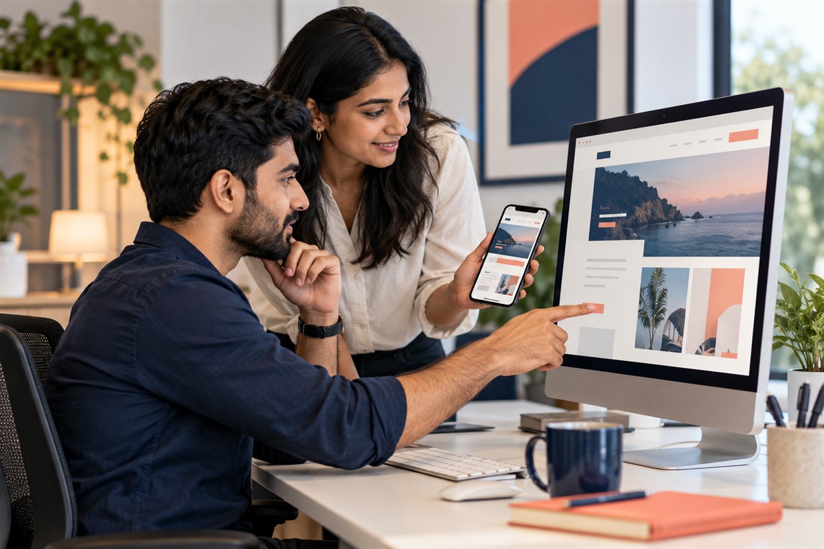 Web professionals validating desktop and mobile page improvements