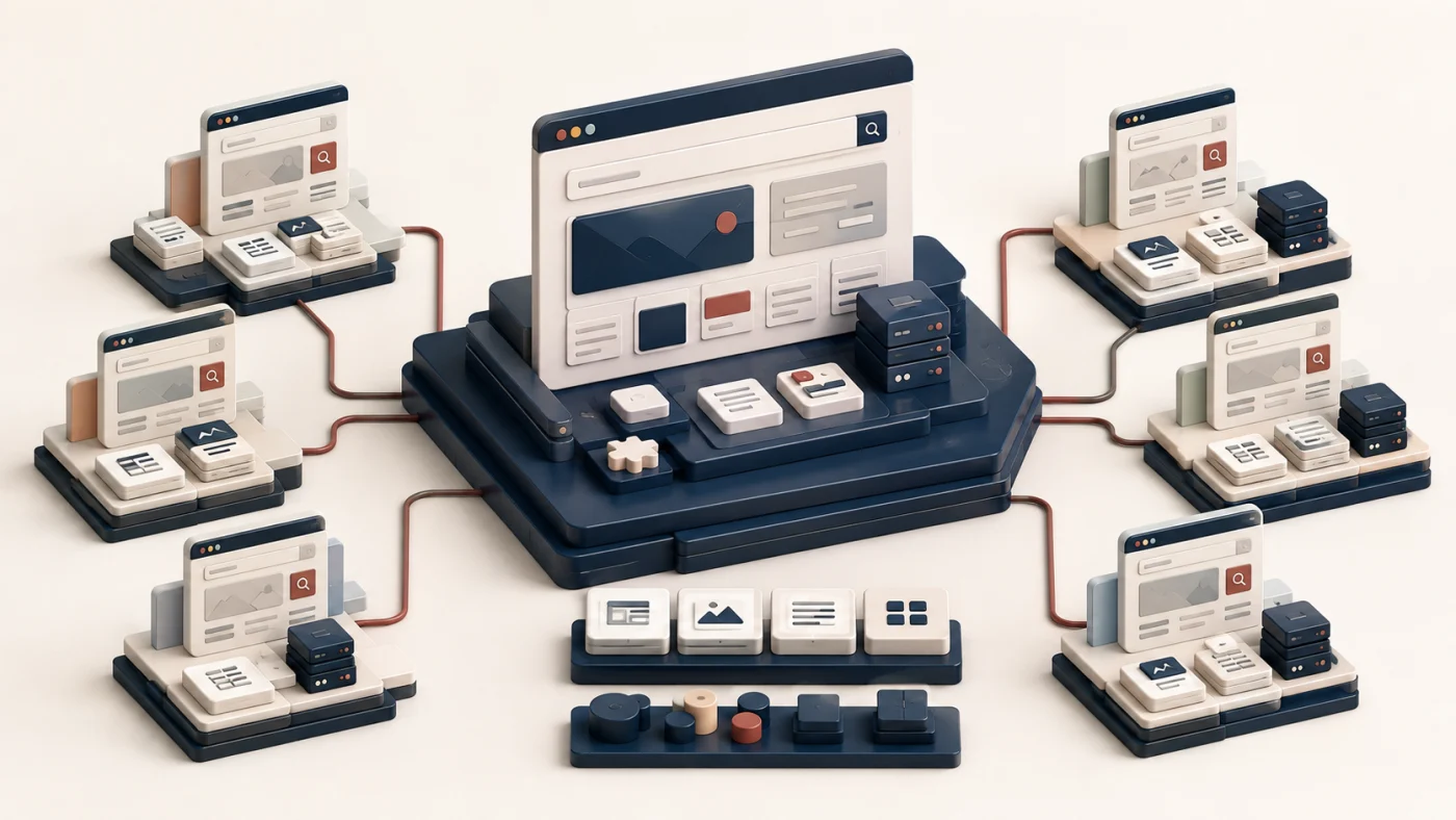 Conceptual illustration of connected enterprise websites and platforms